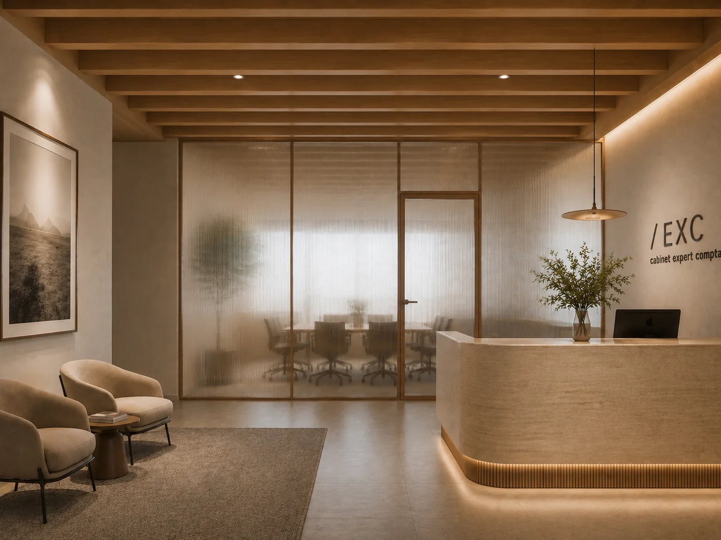 Diseño interior de oficinas de 205 m²