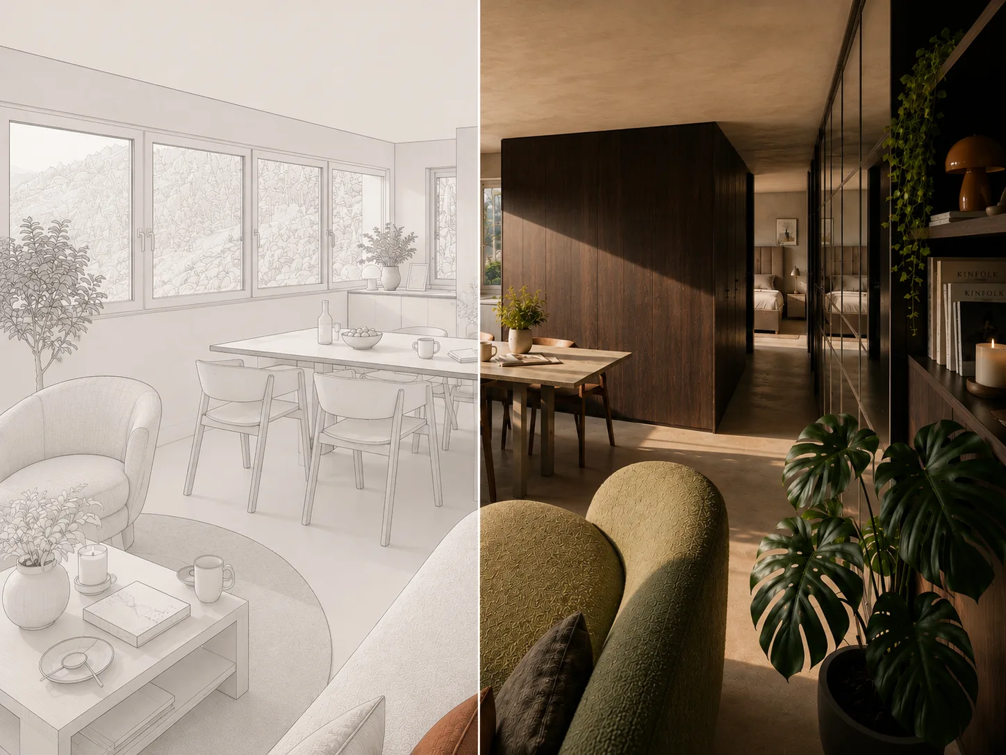 Render 3D fotorrealista de un proyecto arquitectónico
